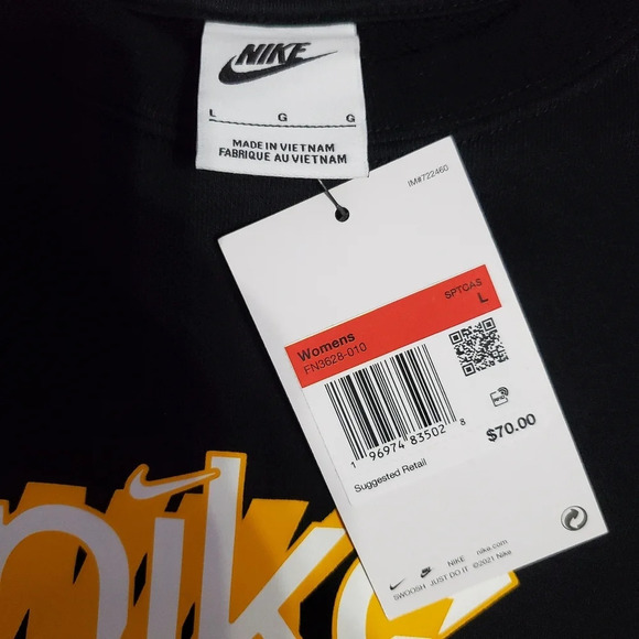 NWT Nike Women's Sportswear Club Graphic Sweatshirt L - Picture 6 of 7